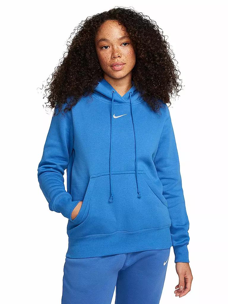 Nike fleece hoodie blue best sale